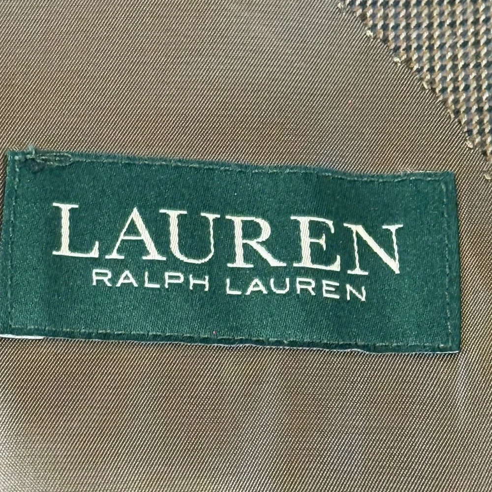Lauren Ralph‎ Lauren Sport Coat 40L Brown Check Blazer Jacket Classic Casual